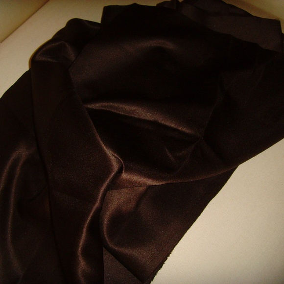 Chocolate Brown Taffeta-Like Fabric - 1 Yard/3 Inches - Picture 6 of 6